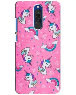 Чехол для Xiaomi Redmi 8 с картинкой «Unicorn паттерн розовый»