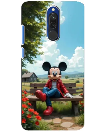 Чехол для Xiaomi Redmi 8 с картинкой «Микки на скамейке»