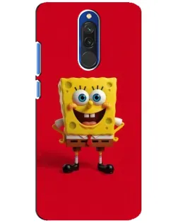 Чохол для Xiaomi Redmi 8 з картинкою «Спанч Боб на червоному»