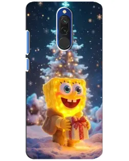 Чохол для Xiaomi Redmi 8 з картинкою «Різдвяний Спанч Боб»