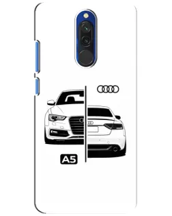 Чехол для Xiaomi Redmi 8 с картинкой «Audi — контрастный дизайн»