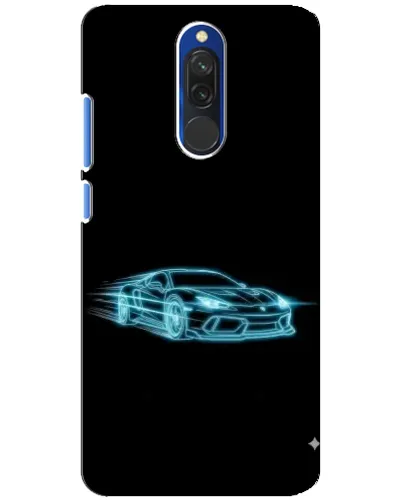 Чехол для Xiaomi Redmi 8 с картинкой «Неоновый контур Lamborghini»