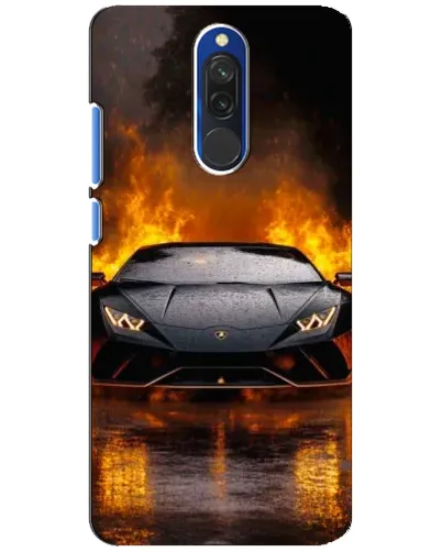 Чехол для Xiaomi Redmi 8 с картинкой «Lamborghini в огне»