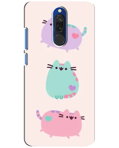 Чехол для Xiaomi Redmi 8 с картинкой «Pusheen трио»