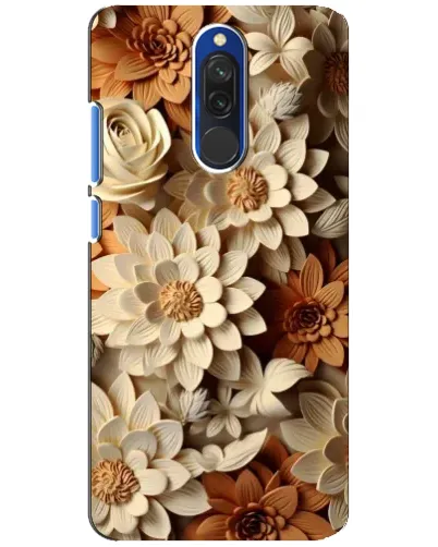 Чехол для Xiaomi Redmi 8 с картинкой «Бежевый флористический декор»
