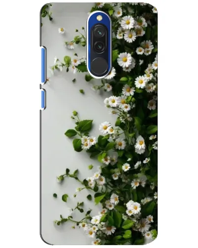 Чехол для Xiaomi Redmi 8 с картинкой «Ветка мелких белых цветов»