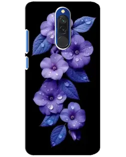 Чохол для Xiaomi Redmi 8 з картинкою «Фіолетові квіти з росою»
