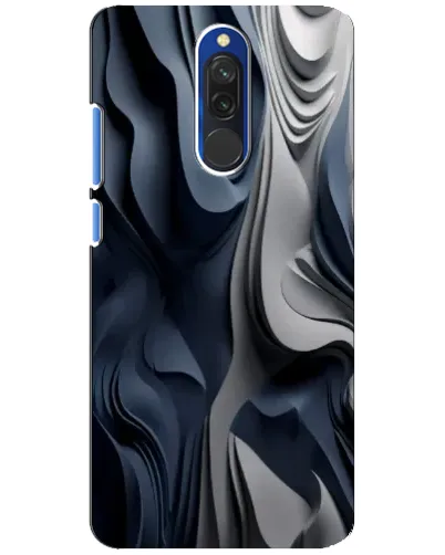 Чехол для Xiaomi Redmi 8 с картинкой «Объемные синие складки»