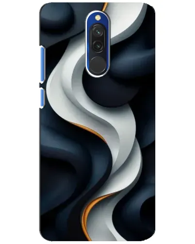 Чехол для Xiaomi Redmi 8 с картинкой «Объемные черно-белые ленты»