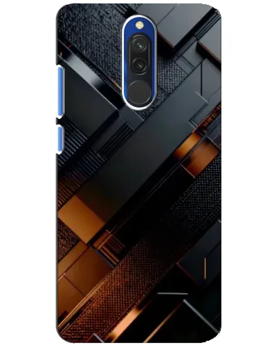 Чехол для Xiaomi Redmi 8 с картинкой «Черные геометрические блоки»