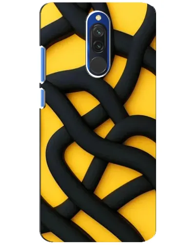 Чехол для Xiaomi Redmi 8 с картинкой «Черное желтое переплетение»