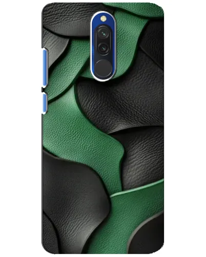 Чехол для Xiaomi Redmi 8 с картинкой «Зеленые кожаные волны»