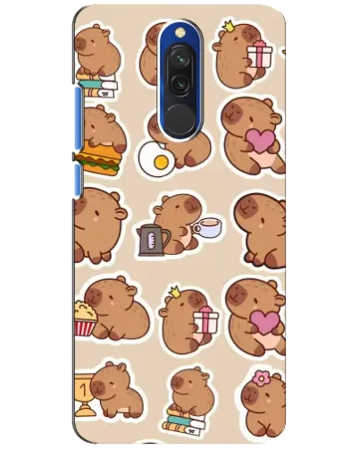 Чехол для Xiaomi Redmi 8 с картинкой «Капибары паттерн»