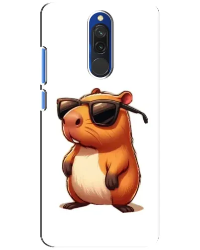 Чехол для Xiaomi Redmi 8 с картинкой «Капибара в очках»