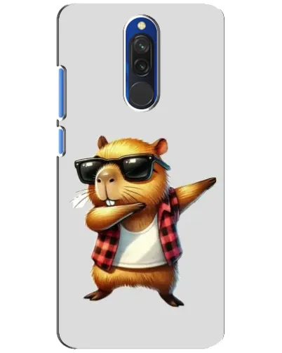 Чехол для Xiaomi Redmi 8 с картинкой «Капибара рэпер даб»