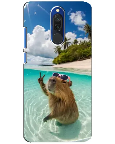 Чехол для Xiaomi Redmi 8 с картинкой «Капибара на море»