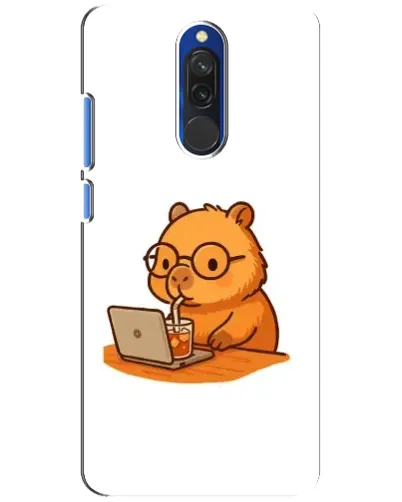 Чехол для Xiaomi Redmi 8 с картинкой «Капибара с ноутбуком»