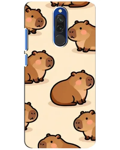 Чехол для Xiaomi Redmi 8 с картинкой «Паттерн милых капибар»