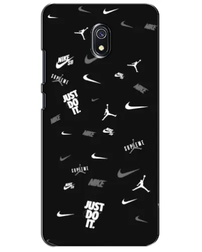Чехол для Xiaomi Redmi 8A с картинкой «Nike Black Pattern»