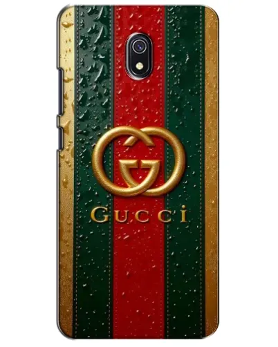 Чехол для Xiaomi Redmi 8A с картинкой «Gucci — фирменная полоса и золото» Чехол для Xiaomi Redmi 8A с картинкой «Gucci — фирменная полоса и золото»