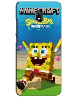Чохол для Xiaomi Redmi 8A з картинкою «Губка Боб Minecraft»