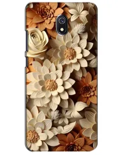 Чохол для Xiaomi Redmi 8A з картинкою «Бежевий флористичний декор»
