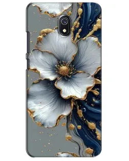 Чохол для Xiaomi Redmi 8A з картинкою «Біла квітка та золотий флюїд»
