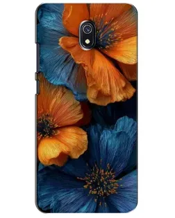 Чохол для Xiaomi Redmi 8A з картинкою «Яскрава синьо-помаранчева флора»