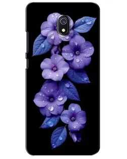 Чохол для Xiaomi Redmi 8A з картинкою «Фіолетові квіти з росою»