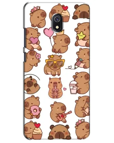 Чехол для Xiaomi Redmi 8A с картинкой «Стикерпак с капибарами»