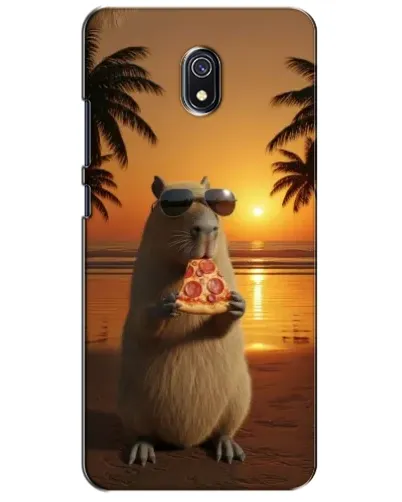 Чехол для Xiaomi Redmi 8A с картинкой «Капибара с пиццей»