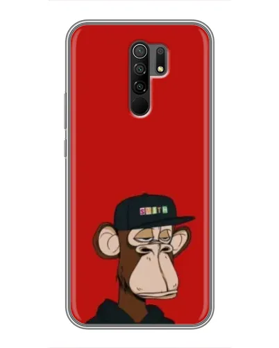 Чехол для Xiaomi Redmi 9 с картинкой «Bored Ape — красный фон» Чехол для Xiaomi Redmi 9 с картинкой «Bored Ape — красный фон»