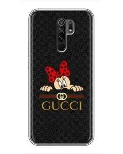 Чехол для Xiaomi Redmi 9 с картинкой «Минни Маус Gucci — черный»