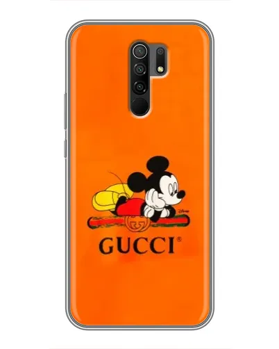 Чехол для Xiaomi Redmi 9 с картинкой «Микки Маус Gucci — оранж» Чехол для Xiaomi Redmi 9 с картинкой «Микки Маус Gucci — оранж»