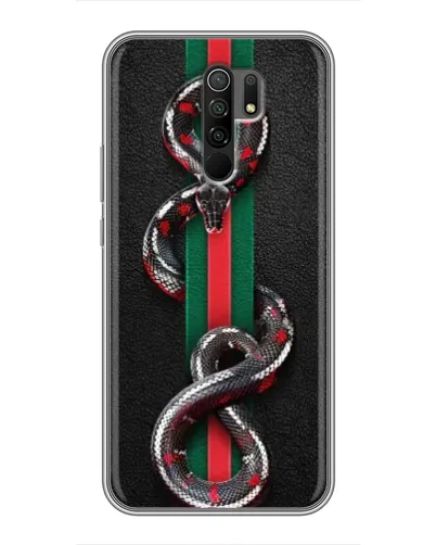Чехол для Xiaomi Redmi 9 с картинкой «Gucci — змея на полосе» Чехол для Xiaomi Redmi 9 с картинкой «Gucci — змея на полосе»