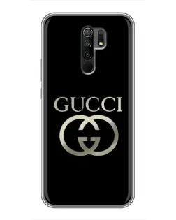 Чехол для Xiaomi Redmi 9 с картинкой «Gucci — золото на черном»