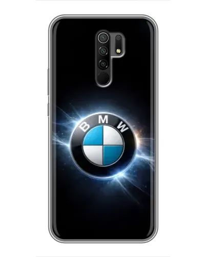 Чехол для Xiaomi Redmi 9 с картинкой «BMW — неоновое сияние»