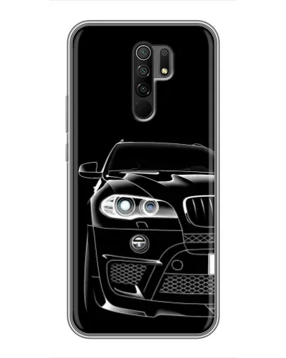 Чехол для Xiaomi Redmi 9 с картинкой «Темный силуэт BMW»