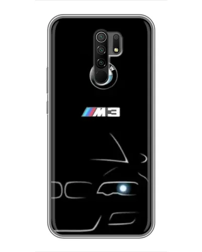 Чехол для Xiaomi Redmi 9 с картинкой «Минималистичный принт BMW M3»