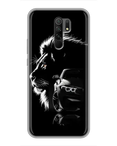 Чехол для Xiaomi Redmi 9 с картинкой «BMW и лев»