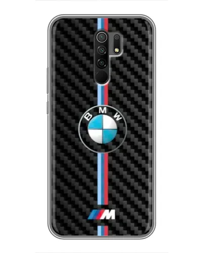 Чехол для Xiaomi Redmi 9 с картинкой «Эмблема BMW и карбон»