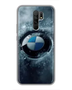 Чехол для Xiaomi Redmi 9 с картинкой «Логотип BMW — лед»