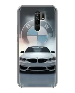 Чехол для Xiaomi Redmi 9 с картинкой «BMW в белом дыму»