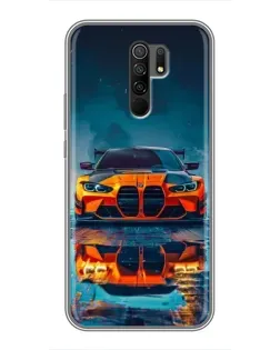 Чехол для Xiaomi Redmi 9 с картинкой «BMW — золотая эмблема»