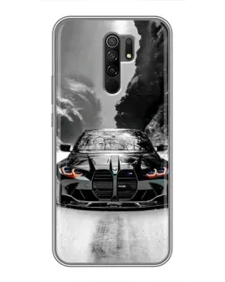 Чехол для Xiaomi Redmi 9 с картинкой «BMW — акварельный дрифт»
