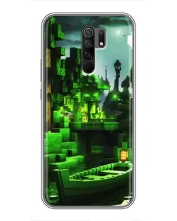 Чохол для Xiaomi Redmi 9 з картинкою «Minecraft лісовий пейзаж»
