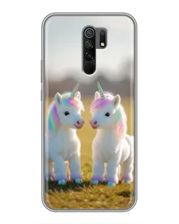 Чохол для Xiaomi Redmi 9 з картинкою «Пара єдинорогів»