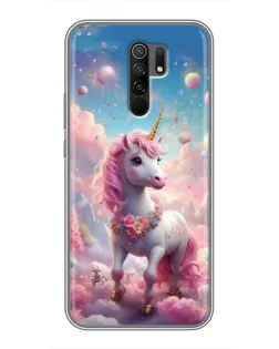 Чохол для Xiaomi Redmi 9 з картинкою «Єдиноріг серед хмар»