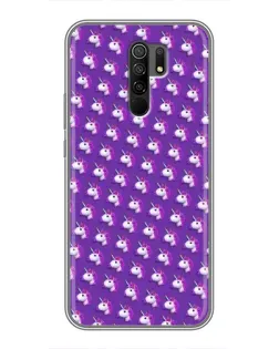 Чохол для Xiaomi Redmi 9 з картинкою «Єдинороги на фіолетовому»