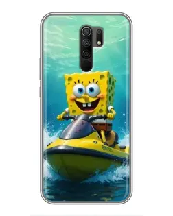 Чехол для Xiaomi Redmi 9 с картинкой «Спанч Боб на гидроцикле» Чехол для Xiaomi Redmi 9 с картинкой «Спанч Боб на гидроцикле»